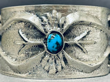 80 Gram Bisbee Turquoise Vintage Native American Navajo Sterling Silver Bracelet-Nativo Arts
