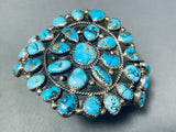 Important Morenci Mine Vintage Native American Navajo Nturquoise Sterling Silver Bracelet-Nativo Arts