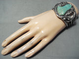 Important Ted Silversmith Vintage Native American Navajo Turquoise Sterling Silver Bracelet-Nativo Arts