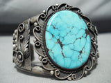 Vivid Museum Vintage Native American Navajo Morenci Turquoise Sterling Silver Bracelet-Nativo Arts