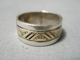 Fantastic Vintage Navajo Sterling Silver & 14k Gold Ring Old Native American-Nativo Arts