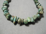 Native American Longer Vintage Santo Domingo Royston Turquoise Sterling Silver Necklace-Nativo Arts