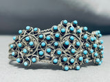 Gorgeous Vintage Native American Zuni Turquoise Snake Eyes Sterling Silver Bracelet-Nativo Arts