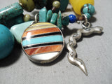 Fabulous Vintage Native American Navajo Turquoise Sterling Silver Charm Bracelet-Nativo Arts