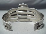 Early Vintage Native American Navajo Blue Gem Turquoise Sterling Silver Bracelet Old-Nativo Arts