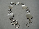 Marvelous Vintage Native American Navajo Sterling Silver Leaves Bracelet-Nativo Arts