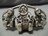 Detailed!! Vintage Native American Navajo Storyteller Sterling Silver Bracelet-Nativo Arts
