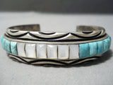 Native American Important Hallmark Ihmss Turquoise Sterling Silver Inlay Bracelet-Nativo Arts