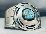Whirlwind Vintage Native American Navajo #8 Turquoise Sterling Silver Bracelet-Nativo Arts