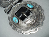 Huge Heavy Old Vintage Native American Navajo Turquoise Sterling Silver Concho Belt-Nativo Arts