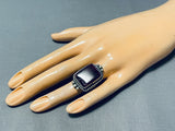 One Of The Best Native American Navajo Purple Spiny Oyster Sterling Silver Ring-Nativo Arts