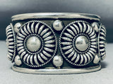 Basket Love Vintage Native American Navajo Handmade Sterling Silver Wide Bracelet-Nativo Arts