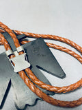 Native American Extraordinary Santo Domingo Turquoise Sterling Silver Bolo Signed-Nativo Arts