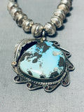 Authentic Native American Navajo Old Deposit Turquoise Sterling Silver Necklace-Nativo Arts