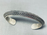 Sub Micro Hand Detailed Native American Navajo Sterling Silver Thick Bracelet Cuff-Nativo Arts