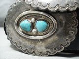Heavy Thick Old Vintage Native American Navajo Turquoise Sterling Silver Concho Belt Old-Nativo Arts