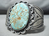 Colossal Early Vintage Native American Navajo #8 Turquoise Sterling Silver Bracelet-Nativo Arts