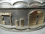 Dynamic Vintage Zuni Sterling Silver & 14k Gold Bracelet Native American Old-Nativo Arts