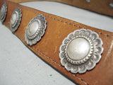 Native American Intricate Vintage Sterling Silver 383 Grams Concho Belt Old-Nativo Arts
