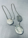 Eye Catching Vintage Native American Navajo Rhodochrosite Sterling Silver Necklace-Nativo Arts