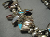 Squash Blossom Necklace- Vintage Zuni Native American Turquoise Old-Nativo Arts