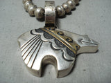Authentic Thomas Singer Vintage Native American Navajo Sterling Silver Gold Necklace-Nativo Arts
