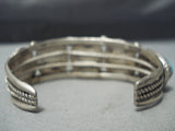 Tremendous Vintage Native American Navajo Sleeping Beauty Turquoise Sterling Silver Bracelet Old-Nativo Arts