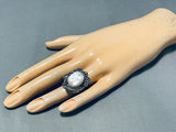 Cute Vintage Navajo Pink Shell Sterling Silver Native American Ring Old-Nativo Arts
