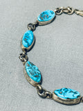 Intriguing Vintage Native American Navajo Morenci Turquoise Sterling Silver Bracelet-Nativo Arts