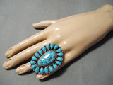Colossal Important Vintage Native American Navajo Turquoise Sterling Silver Tonya Ring-Nativo Arts