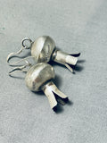 Adorable Native American Navajo Sterling Silver Squash Blossom Earrings-Nativo Arts