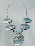 Most Unique Will Singer Vintage Native American Navajo Pottery Sterling Silver Necklace Old-Nativo Arts
