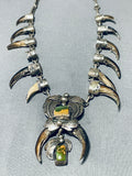 Important Vintage Native American Navajo Damale Turquoise Sterling Silver Necklace-Nativo Arts