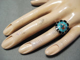 Superior Vintage Zuni Turquoise Sterling Silver Ring Native American Old-Nativo Arts