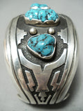 One Of The Best Vintage Native American Navajo Thomas Singer Turquoise Sterling Silver Bracelet-Nativo Arts