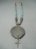 Marvelous Vintage Native American Navajo Turquoise Sterling Silver Necklace-Nativo Arts