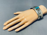 Magnificent Native American Navajo Pilot Mountain Turquoise Sterling Silver Bracelet-Nativo Arts