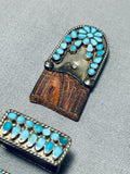 One Of The Best Ever Vintage Native American Zuni Turquoise Sterling Silver Ranger Buckle Set-Nativo Arts