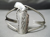 Unique Men's Vintage Native American Navajo Holster Sterling Silver Bracelet Old-Nativo Arts