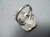 Expressive Vintage Navajo Turquoise Sterling Silver Ring Native American Old-Nativo Arts