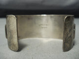 Heavy Inlaid Vintage Native American Navajo Royston Turquoise Sterling Silver Bracelet-Nativo Arts