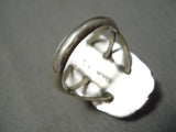 Amazing Vintage Native American Navajo Sleeping Turquoise Sterling Silver Ring Old-Nativo Arts