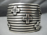 Astounding Vintage Native American Navajo Sterling Silver Crosses Bracelet-Nativo Arts