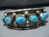 Amazing Vintage Zuni Native American Sterling Silver Turquoise Bracelet Cuff-Nativo Arts