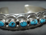Beautiful Vintage Native American Navajo Concho Turquoise Sterling Silver Bracelet-Nativo Arts
