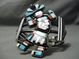 One Of The Best Native American Navajo Turquoise Kachina Inlay Sterling Silver Bracelet-Nativo Arts