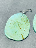 Native American Stunning Santo Domingo Royston Turquoise Sterling Silver Earrings-Nativo Arts