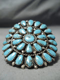 Fabulous Vintage Native American Navajo Turquoise Sterling Silver Ring Old-Nativo Arts