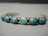 Rare Vintage Native American Navajo Spiderweb Turquoise Sterling Silver Bracelet Old-Nativo Arts