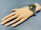 Important Vintage Native American Navajo Green Turquoise Sterling Silver Bracelet-Nativo Arts
